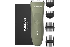 MANSPOT Manscaped Trimmer for Men, Electric Razor for Men. Body Trimmer Men shavers for Men, Hypoallergenic Ceramic Blade Heads, Waterproof Wet/Dry Groin & Body Shaver Groomer, 20 Times Usage