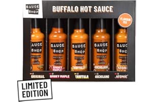 Sauce Shop | Buffalo Flavour Mix | Limited Edition Gift Set | 5 x Buffalo Sauce Flavours inc. Atomic, Truffalo & Maple | 5 x 160ml
