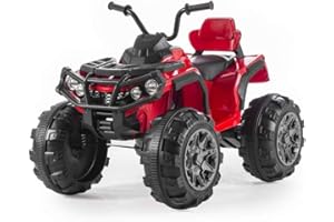 Quad Electrique Enfants 12V Outlander Pro by BabyCar - Quad électrique Enfant avec Feux et pédale d'accélérateur - Option Conduite télécommandée Vitesse Max 3 km/h (Rouge)
