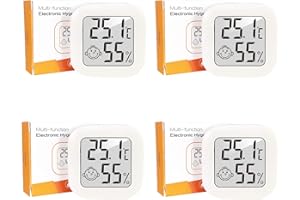 Lot Thermomètre Intérieur, 4 Pieces LCD Mini Digital Thermometre Hygrometre Interieur, Haute Précision Petit Thermomètre d'intérieur Exterieur Mural Pour Maison, Chambre Bébé, Culture and Cave