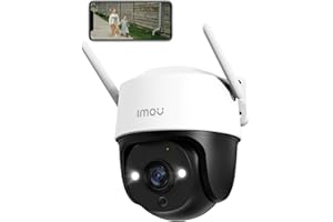 Imou 2K Überwachungskamera Aussen mit AI Personen-/Fahrzeugerkennung, 360° PTZ WLAN Kamera Outdoor, Vollfarbige Nachtsicht, Automatischer Verfolgung, 2-Wege-Audio, Sirene, IP66, Funktioniert mit Alexa