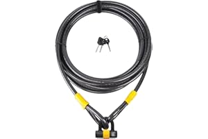 VINZ Kibo Schlaufenkabel ø20mm | ART 1 Zertifikat | Stahlseil mit Kunststoff ummantelt | Kabelschloss aufrollbar 3m - 10m Lang mit Schlüsseln | geeignet als Bootsschloss/Gartenmöbel zu sperren (10m)