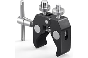 Homeet Super Clamp Zacisk do Statywu Z Adapterem Gwintu 1/4" I 3/8", Zacisk do Montażu Kamery, Przegubowe Uniwersalne Ramię Magic Arm do Kamer, Lamp Błyskowych, StatywÓW, MonitorÓW LCD/DV, Lamp LED