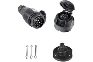 BEIJISTAR Spina per Rimorchio 13 Poli e Presa per Rimorchio 13 Poli con Guarnizione in Gomma, 12V Connettore Presa Spina per Rimorchio 13 Poli Impermeabile, per Camion RV Barca Caravan