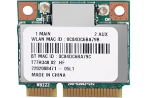 ASHATA Atheros Wifi Card,Wifi Bluetooth Card,Dual Band 2.4G/5Ghz AR5B22 Network 300Mbps Bluetooth 4.0 WIFI Mini PCI-E Wireless Card