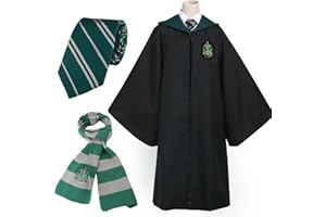 Bocguy Magician Robe, Costume child, Cape with Glasses and Tie, Wizard Costume for Halloween