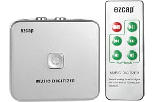 Docooler EZCAP Enregistreur audio avec 3,5 mm et ports RCA IN Enregistrement sur carte SD Disque USB comme fichier MP3 avec télécommande