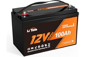 ‎LITIME LiTime 12V 100Ah selbstwärmende LiFePO4-Batterie -20℃ bis 50°C Tieftemperatur-Ladung, 100A BMS, 4000-15000 Zyklen, 10 Jahre Lebensdauer, Perfekter AGM/Gel-Batterie-Ersatz für Solar, Camping, Off-Grid