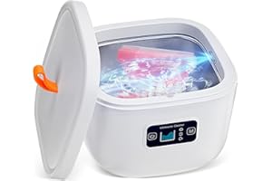 Wikay Ultrasonic Cleaner for Dentures, Retainer, Mouth Guard, Aligner, Whitening Trays, Toothbrush Head Jewelry Cleaner Professional Electric Dental Cleaner Machine, 255ML Portable Retainer