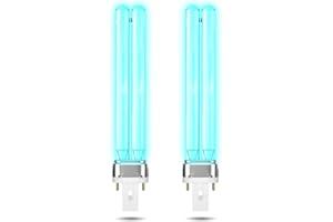 BrightArk 9W G23 PLS Bombilla UV de Repuesto, Pack de 2 Lámparas UV Estéril Ultravioleta para Clarificadores UVC y Filtros UVC de Estanques, Fuentes y Peceras