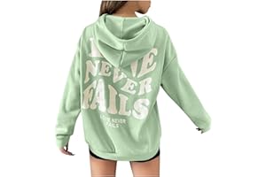 IQYU Sweat à capuche esthétique vintage surdimensionné : vêtements pour adolescentes vêtements tumblr sweat à capuche d'hiver avec lettre imprimée sweat à capuche manches longues veste à capuche hip hop