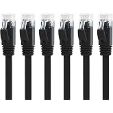 Yauhody Cat 6 Network Ethernet Cable 3m 6 Pieces, 1000Mbit/s RJ45 High Speed Flat Internet Cable, 3m Ethernet Cable for Switc