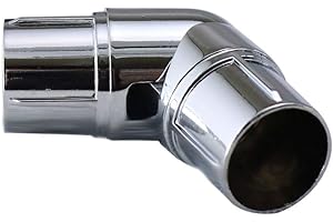 YOUR HOME ONLINE 19mm & 28mm Single Corner Bay Window Curtain Pole Elbow Joint Connector Bracket Rod (Polished Chrome, 28mm Diameter Poles)