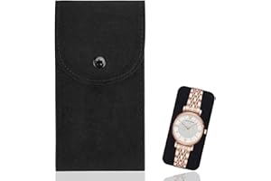 Jeyorzy Custodia per Orologio da Viaggio, Pouch Sacchetto Flanella, Borsa Stoccaggio Portatile (Nero)