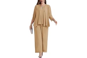 Hanna Nikole Plus Size Tuta Donna 3 Pezzi Chiffon Set Manica Corta Tailleur Casual con Pantaloni e Canotta Facile da Abbinare per Ufficio e Uscite Quotidiane