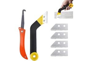 JOWRUN Strumento per la rimozione delle fughe, Raschietto per Piastrelle, Pulisci fughe, Set di utensili per pulizia con 4 lame di ricambio, per giunti del bagno, cucina,Fughe la Pulizia Delle