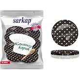 Sarkap Hijyenik Paketli 10 Adet Kavanoz Kapağı &ndash; Siyah Kalpli - 82Mm