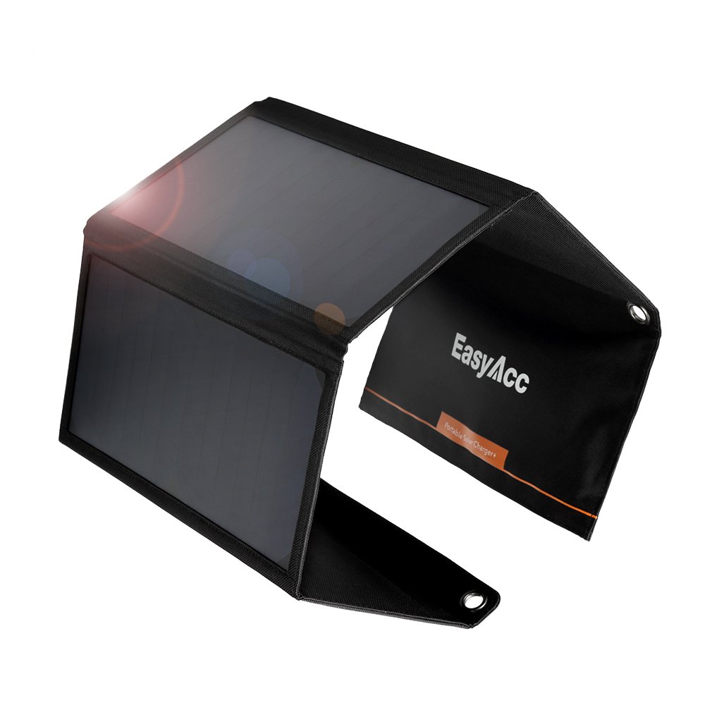 EasyAcc Caricabatteria Solare 4 porte con 28W Alta efficienza