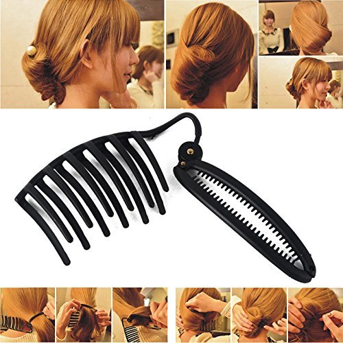 iDealhere Fashion French Women Elegant Twist Hair Maker Clip Updo Hair Styling Tool New Black