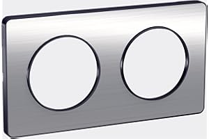 Schneider Electric - Odace Touch, plaque Aluminium brossé liseré Anth. 2 post. horiz./vert. 71mm - S540804J