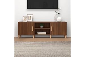 homiuse Mueble de TV Madera contrachapada marrón Roble 150x30x50 cm Mesa TV Muebles De Sala Mesa Television Soporte TV Mesa Soporte TV Suelo Muebles TV Madera Muebles De Salon Modernos