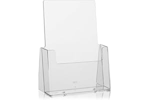 taymar DIN A5 Tisch-Prospekthalter, Prospektständer, glasklarer Flyerständer, Präsentationsständer