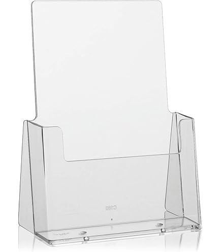 SUNDOY Tijdschriftenstandaard, staande literatuurstandaard met 4 vakken, brochurestandaard voor kantoren en beurzen (40 D x 48 B x 158 H cm - met wielen