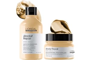 L'Oréal Professionnel Absolut Repair Shampoo & Mask for Dry & Damaged Hair - 300ml+250ml | Professional Routine for Strenghthening & Repairing Hair, Protein & Omega-9, For Men & Women