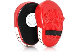 Jomdjmskes 2 Pcs Manoplas Boxeo, Almohadillas para Entrenamiento Kickboxing, Paos Muay Thai, Cuero Curvadas Boxing Taekwondo Pads, Punch Manoplas Boxeo, Almohadillas Artes Marciales Que Absorben Los