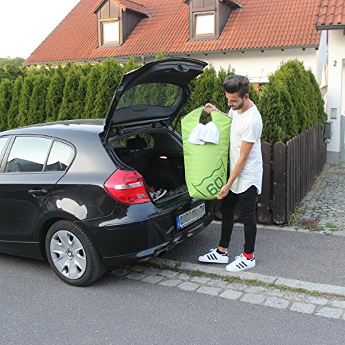 Tempracell Wäschekorb, Polyester, ca. 100 L Volumen, grün, 55 x 80 x27 cm - 5