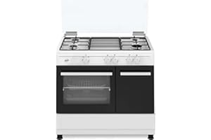 SCHAUB LORENZ SD490WE - Cucina a gas 4 fuochi, con forno elettrico, 90x60 cm, Bianco