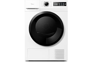 Midea MD11EH70BD Wärmepumpentrockner, 7 kg, Energieklasse D, Schnelltrocknen 35', HealthGuard, Sensor-Trocknung, Auffrischen,Knitterschutz, Auffrischen Wolle, Weiß