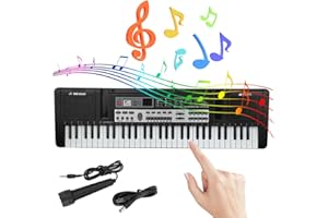 HOMRIA-APPLIANCE 61 Keys Electronic Keyboard MP3 Digital Music Piano Instrument, 16 Instrument Voices & 10 Accompaniment Styles. w/Microphone, USB Cable.For Kids and Beginners