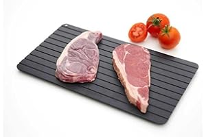AEROGLO Defrosting Tray, Defrosting Plate, Defrosting Board Faster Defrosting Frozen Food, Quick Thawing Plate with Hole, Aluminum Defrosting Mat Pad for Fish, Meat, Poultry(SIZE:23 x 16.5 x 0.2cm)
