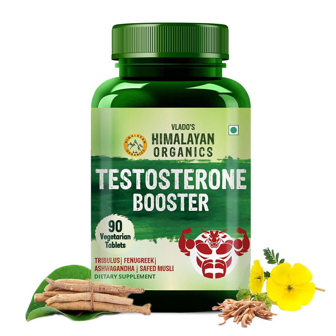 Vlado's Himalayan Organics Testosterone Supplement For Men With, Magnesium,Tribulus Terrestris, Fenugreek, Ashwagandha & Safe