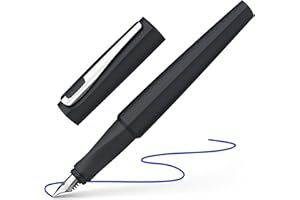 Schneider Tomo 168821 - Pluma estilográfica (recargable con cartuchos de tinta estándar, adecuada para diestros y zurdos), color negro