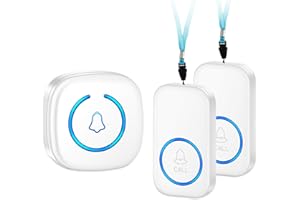 Notrufknopf für Senioren - Hausnotruf Senioren, Hausnotruf für Senioren SOS Alarm Notruf Knopf mit Vibration, Licht und Klingelton (2 Sender + 1 Empfänger)