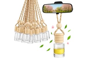 PARFUMLISM 30 pièces Diffuseur Suspendu de Voiture, 8ml Bouteilles de Parfum en Verre Rechargeables. Désodorisant et Pendentif pour Huiles Essentielles. Parfait pour Aromathérapie et Décor de Rétroviseur