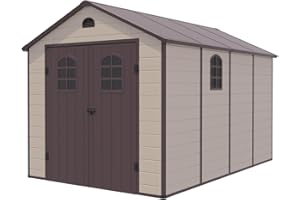 Gardiun Caseta de Resina Alessia D - 8,82 m² 241x366x238 cm con Suelo y Ventanas Beige