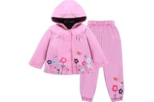 LZH Tuta impermeabile per neonate Tuta impermeabile con cappuccio Giacca e pantaloni Outwear