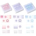 NALACAL 3 Boxes of Dreamy Gradient Colored Sticky Notes, Long-Lasting Aesthetic Sticky Notes, Adhesive Mini Memo Pads, Portable DIY Journal Scrapbooking for Office, School, and Home(Red, Purple, Blue)