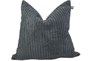 rucomfy Beanbags Soft Corduroy Square Floor Cushion - Use as Large Cushion, Pillow or Extra Seating - Home Living Room Decor or Bedroom Furniture - Machine Washable - L68cm x W68cm (Grey)