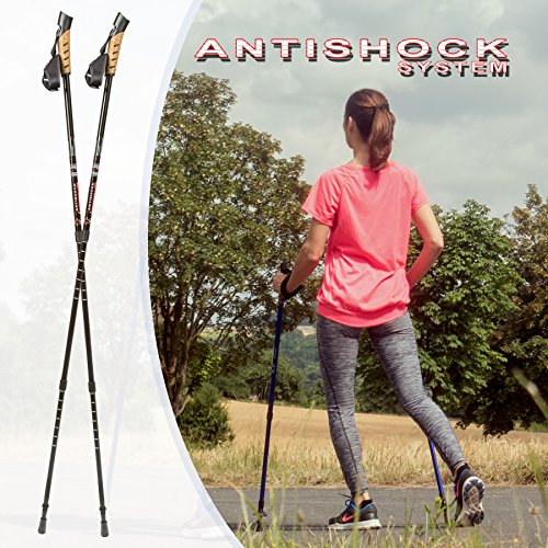 TecTake Nordic Walking Stöcke mit Antischock Dämpfungssystem stufenlos verstellbar schwarz TecTake Nordic Walking Stöcke mit Antischock Dämpfungssystem stufenlos verstellbar schwarz