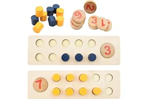 AolKee Zählen Blöcke, Zahl Blöcke Spielzeug für Kinder gealtert 3 4 5 6, Mathematik Spiele für 5-jährige, Holz Kleinkind Spielzeug, Kleinkind Lernspielzeug für Heimschule