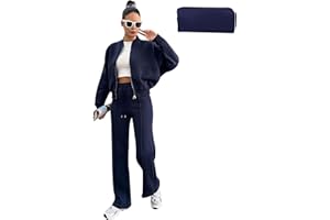 amropi Survêtement Femme Ensemble de Veste à Zippé et Pantalon Jogging