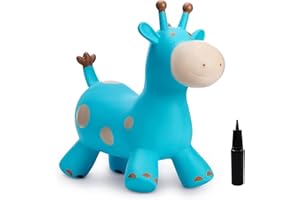 U&C PLANET Planet Animal Hopper per bambino, Giraffa cavalcabile, cavallino gonfiabile e saltellante, Giocattolo regalo