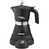 Ariete 1358-11 Cafetera eléctrica moka aroma, capacidad 4 tazas, 400W, base inalámbrica, negra