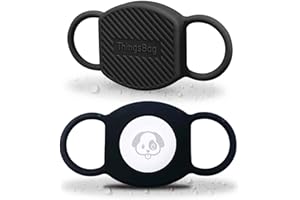 THINGSBAG AirTag Perros Funda Collar, 2 Piezas Air Tag Cat GPS Soporte, Anti-perdida Mascotas Tracker Collar Compatible con Apple Item Finder, Silicona Protectora de iTag Locator para Mochila Cinturón de Arnés