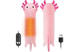 MEWMIX Axolotl Heizdecke Kuscheldecke mit Abschaltautomatik, Elektrisches Heizkissen Usb für Periode, Warmies Wärmekissen Nacken Rücken Schulter Bauch, Weihnachten Geschenke Ideen für Frauen Mädchen Damen
