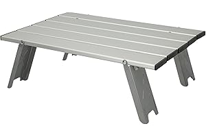 Aktive 52995 - Mesa plegable portátil camping | Mesa camping baja 40x28,5x13 cm | Incluye bolsa para fácil transporte | Mesa camping aluminio | Accesorios camping y playa